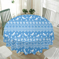 Winter Ski Knitting Pattern Print Waterproof Round Tablecloth
