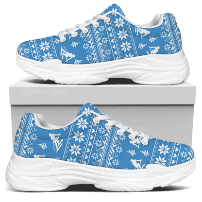 Winter Ski Knitting Pattern Print White Chunky Shoes