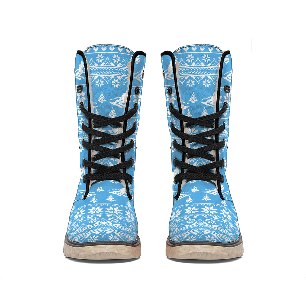 Winter Ski Knitting Pattern Print Winter Boots