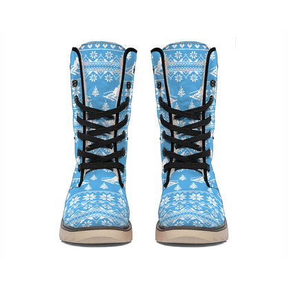 Winter Ski Knitting Pattern Print Winter Boots