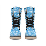 Winter Ski Knitting Pattern Print Winter Boots