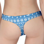 Winter Ski Knitting Pattern Print Women's Thong