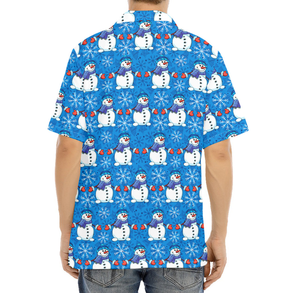Winter Snowman Pattern Print Aloha Shirt