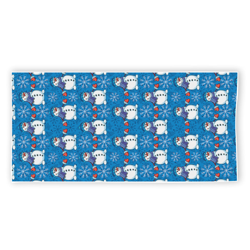 Winter Snowman Pattern Print Beach Towel