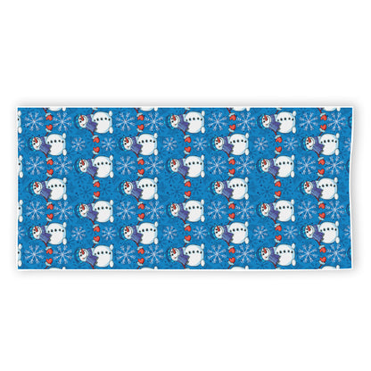 Winter Snowman Pattern Print Beach Towel
