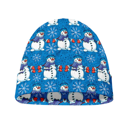 Winter Snowman Pattern Print Beanie