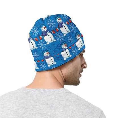 Winter Snowman Pattern Print Beanie