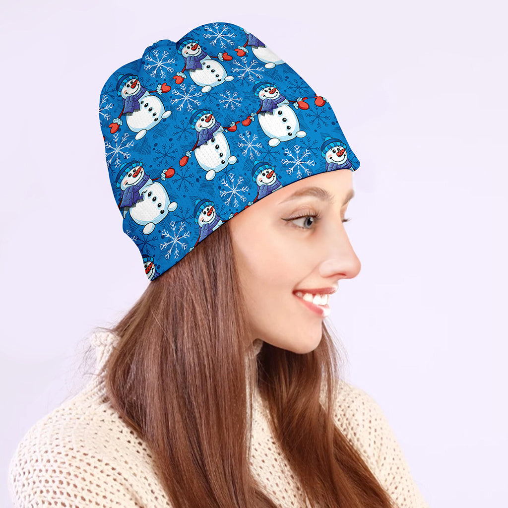 Winter Snowman Pattern Print Beanie