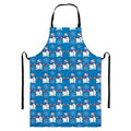 Winter Snowman Pattern Print Bib Apron With Pocket