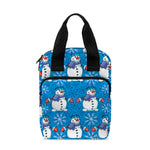 Winter Snowman Pattern Print Bible Tote Bag