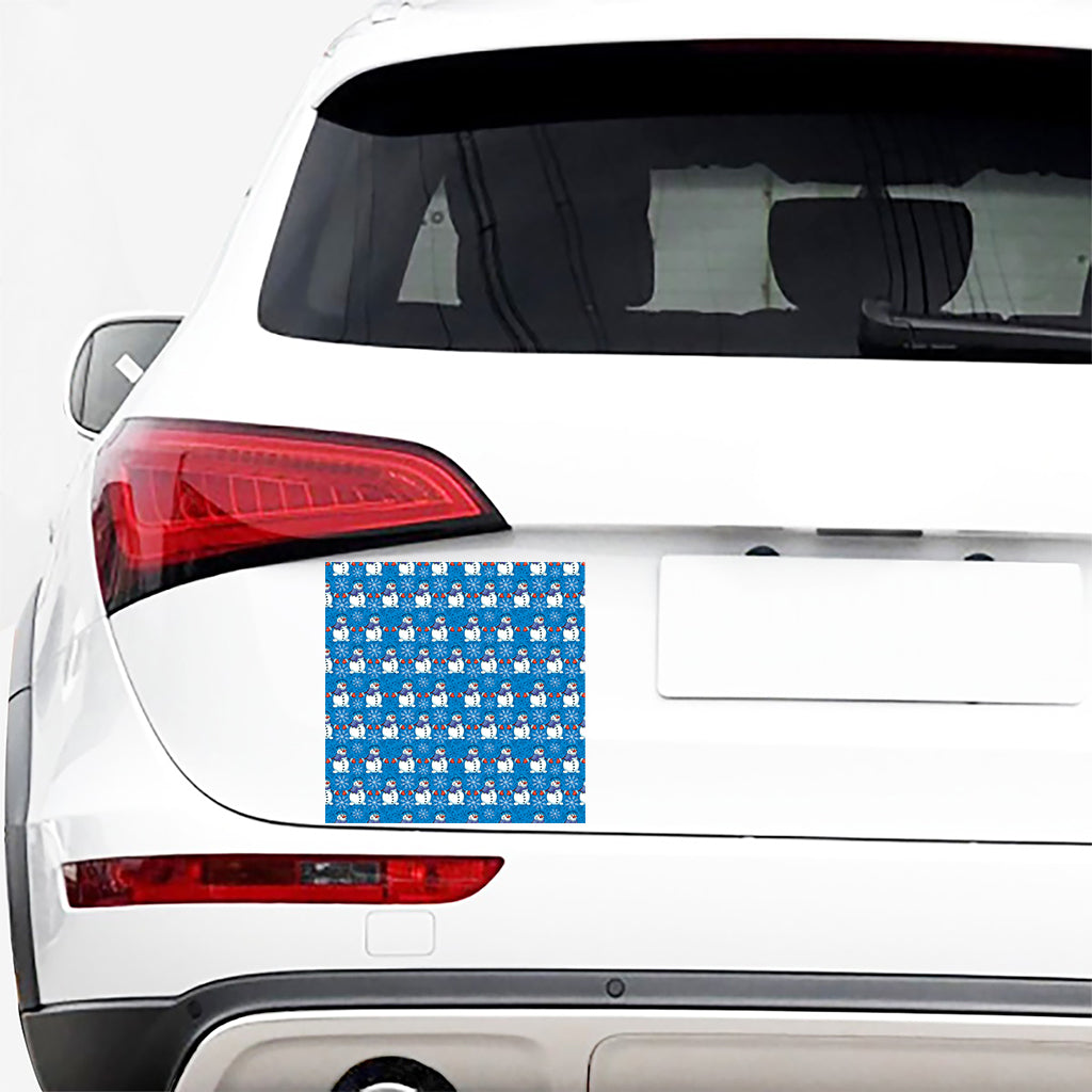 Winter Snowman Pattern Print Car Sticker