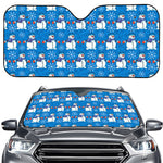 Winter Snowman Pattern Print Car Windshield Sun Shade