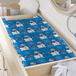 Winter Snowman Pattern Print Changing Pad Cover
