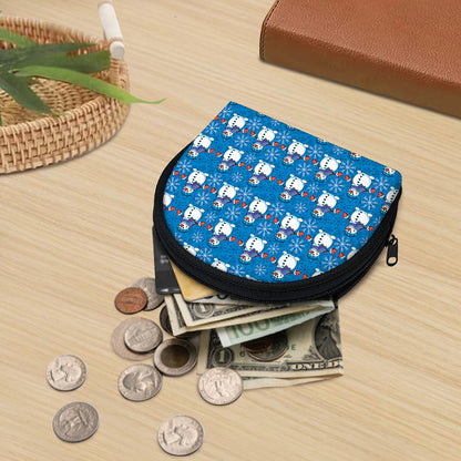 Winter Snowman Pattern Print Coin Purse