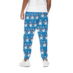 Winter Snowman Pattern Print Cotton Pants