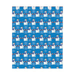 Winter Snowman Pattern Print Curtain