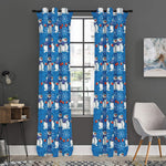 Winter Snowman Pattern Print Curtain