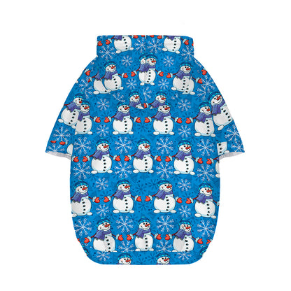 Winter Snowman Pattern Print Dog Zip Up Hoodie