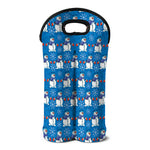 Winter Snowman Pattern Print Double Neoprene Wine Tote