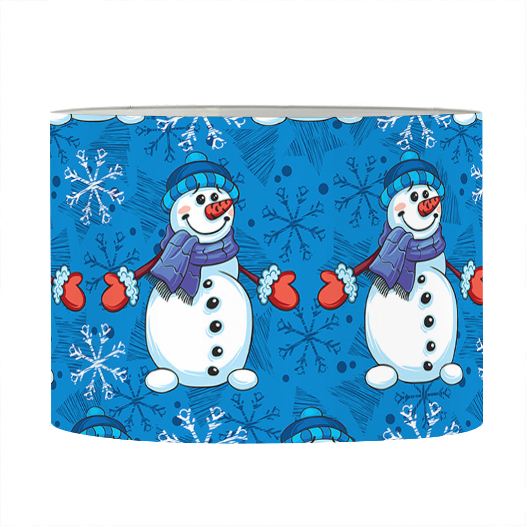 Winter Snowman Pattern Print Drum Lamp Shade
