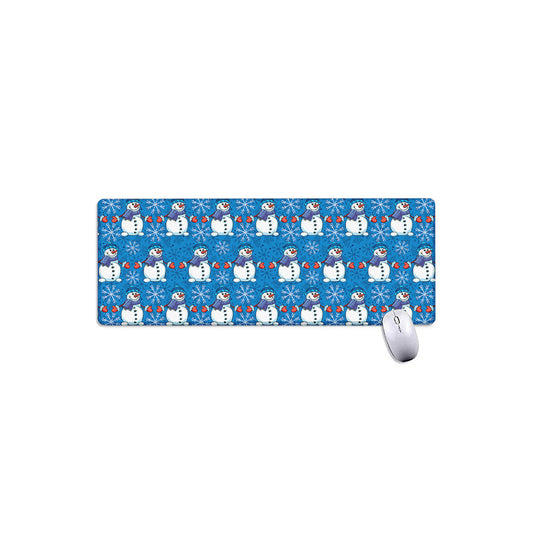 Winter Snowman Pattern Print Extended Mouse Pad