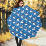 Winter Snowman Pattern Print Foldable Umbrella
