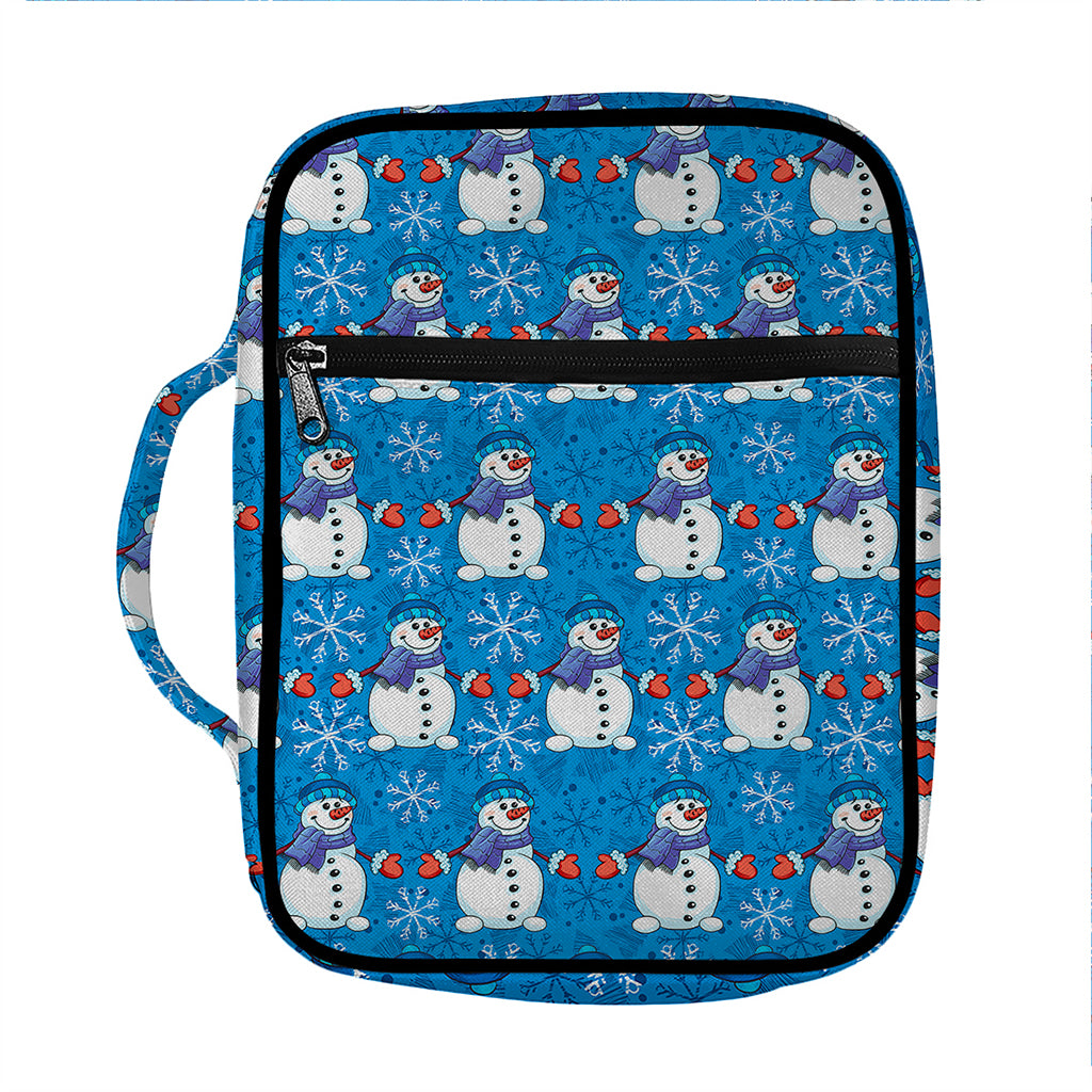 Winter Snowman Pattern Print Front Pocket Bible Bag