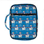 Winter Snowman Pattern Print Front Pocket Bible Bag