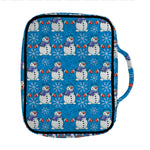Winter Snowman Pattern Print Front Pocket Bible Bag