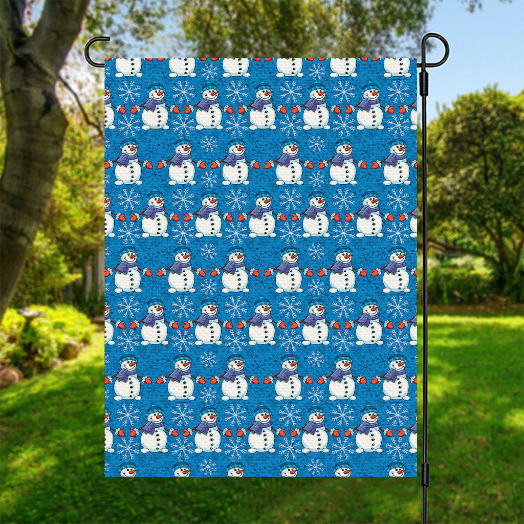 Winter Snowman Pattern Print Garden Flag