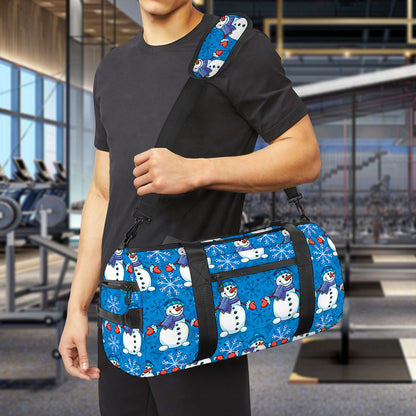 Winter Snowman Pattern Print Gym Bag