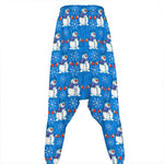 Winter Snowman Pattern Print Hammer Pants
