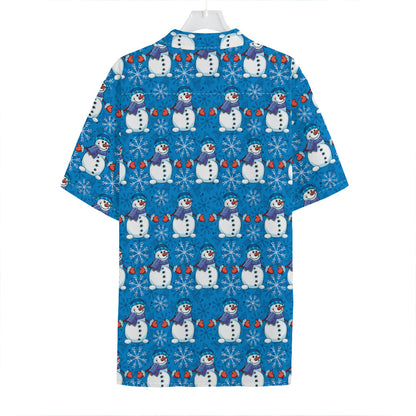 Winter Snowman Pattern Print Hawaiian Shirt
