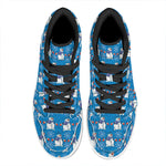 Winter Snowman Pattern Print High Top Leather Sneakers