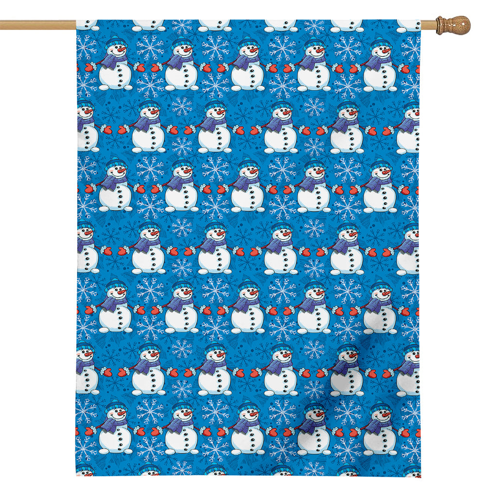 Winter Snowman Pattern Print House Flag