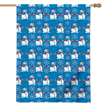 Winter Snowman Pattern Print House Flag