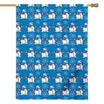 Winter Snowman Pattern Print House Flag