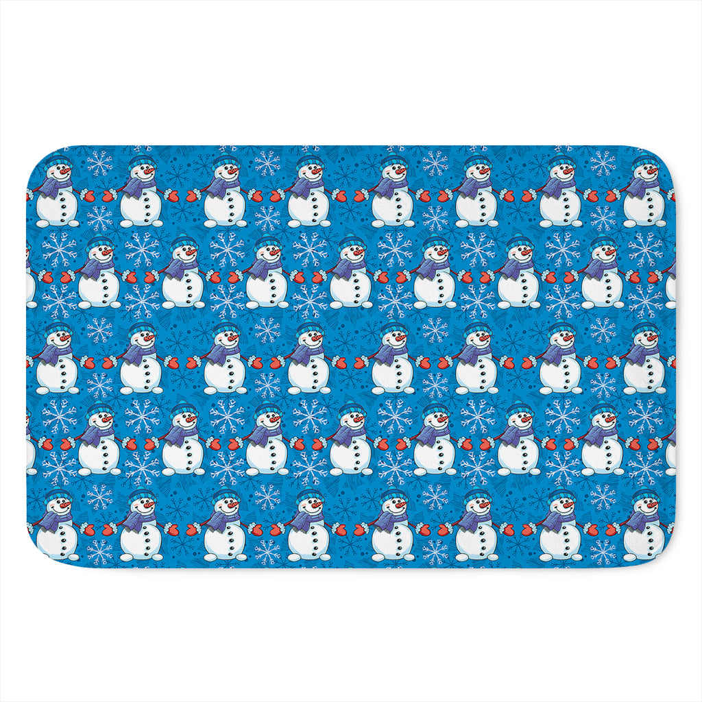 Winter Snowman Pattern Print Indoor Door Mat