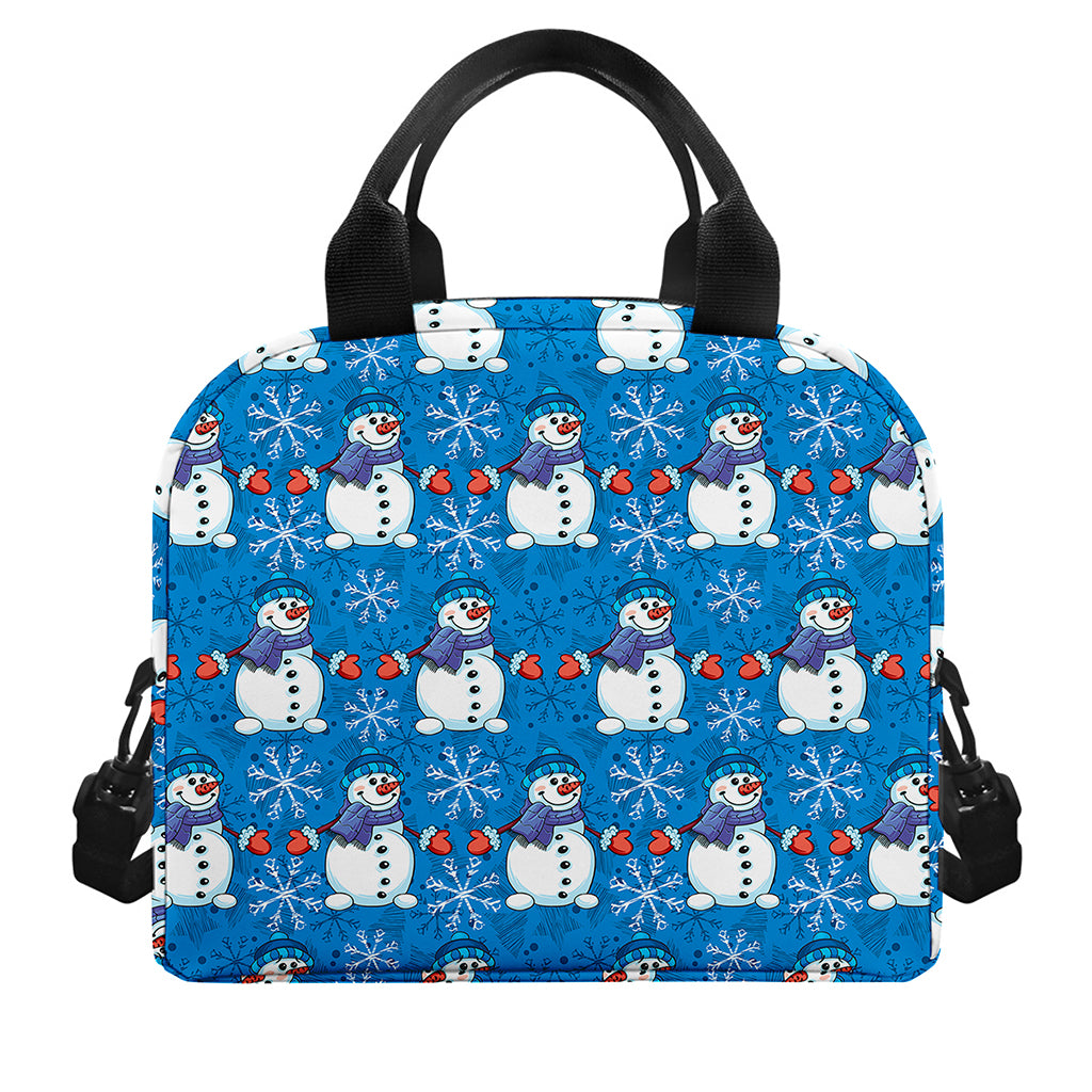 Winter Snowman Pattern Print Insulated Lunch Bag
