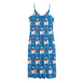 Winter Snowman Pattern Print Jersey Midi Cami Dress