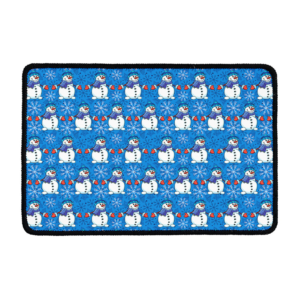 Winter Snowman Pattern Print Kitchen Mat