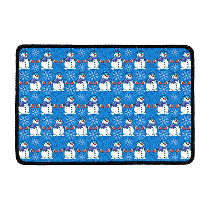 Winter Snowman Pattern Print Kitchen Mat