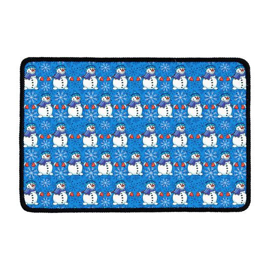 Winter Snowman Pattern Print Kitchen Mat