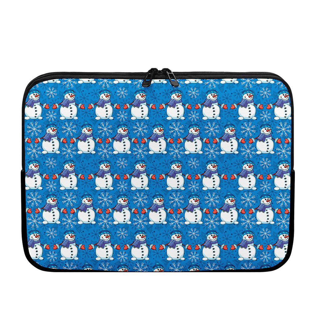 Winter Snowman Pattern Print Laptop Sleeve
