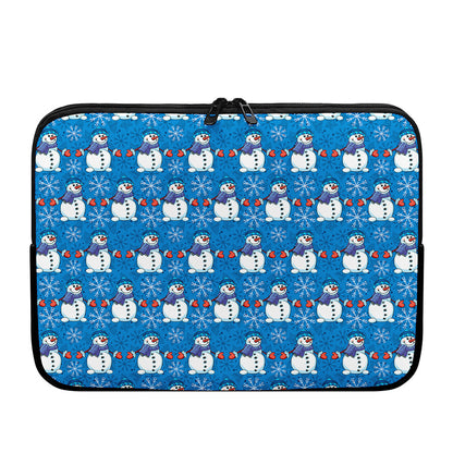 Winter Snowman Pattern Print Laptop Sleeve