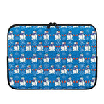 Winter Snowman Pattern Print Laptop Sleeve