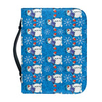 Winter Snowman Pattern Print Leather Bible Cover