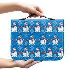Winter Snowman Pattern Print Leather Bible Cover