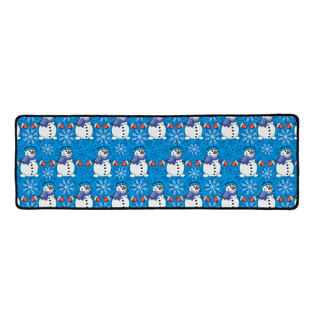 Winter Snowman Pattern Print Long Kitchen Mat
