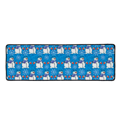 Winter Snowman Pattern Print Long Kitchen Mat
